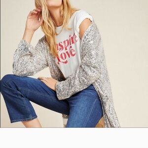 NWT BB Dakota Silver Sequin Duster